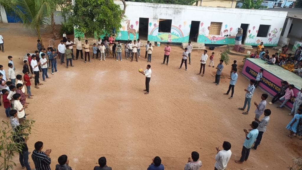 Students playing in the school ground